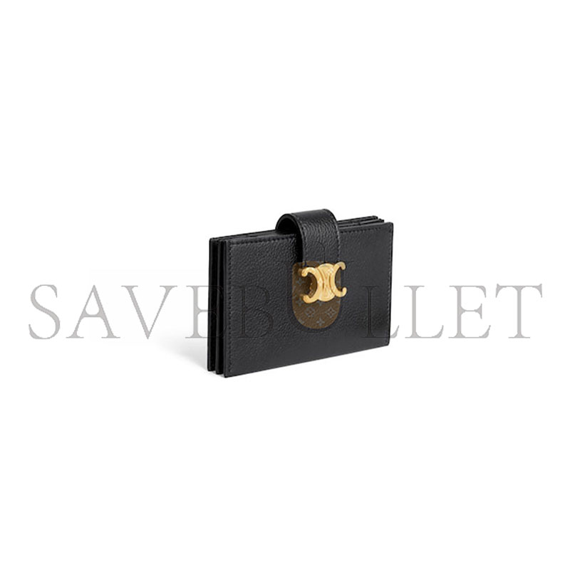 ce1i*e accordeon card holder nino in S*pple grained calfskin 10n843ghh.38no (11*7*2.5cm)